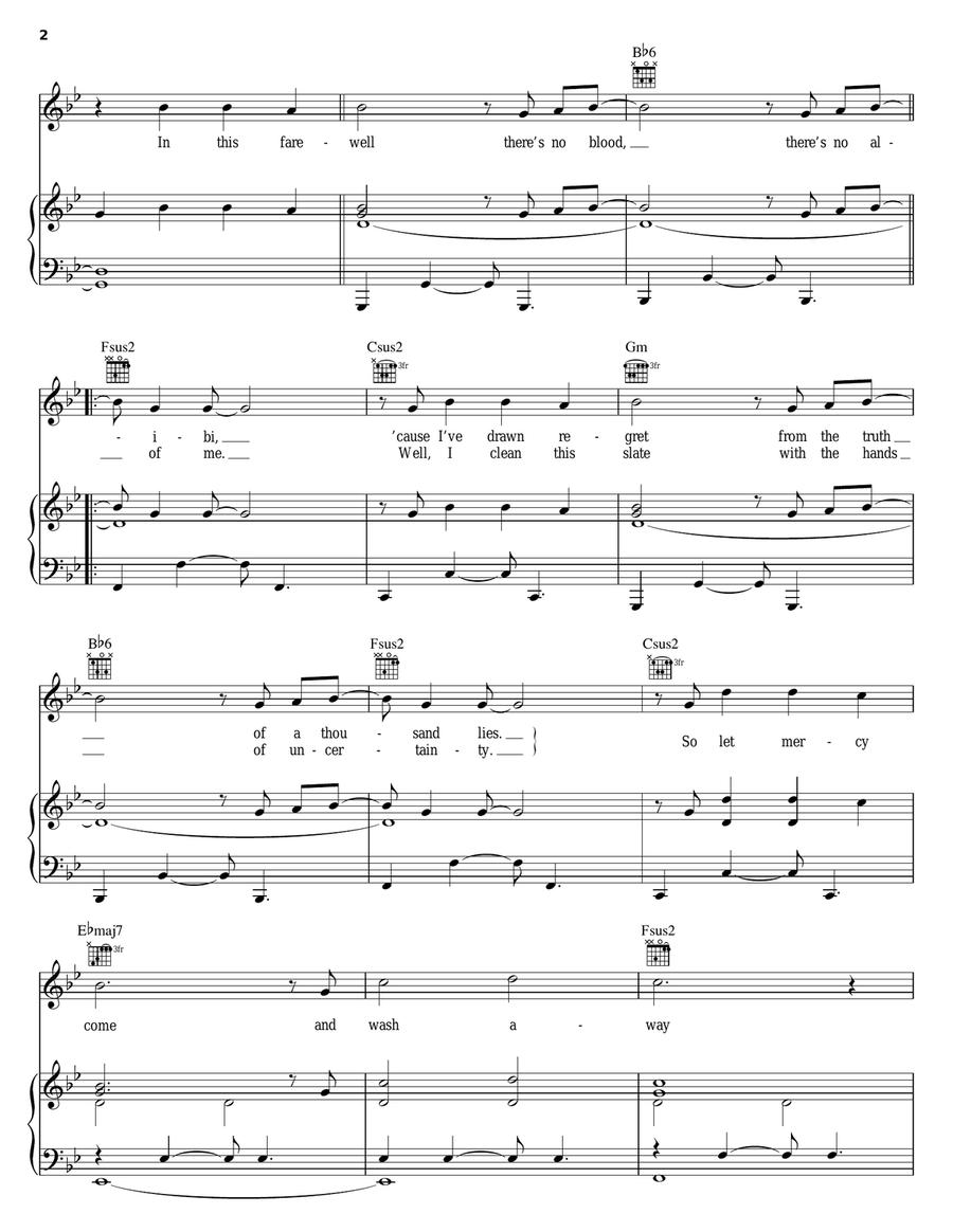 What I've Done Piano, Vocal, Guitar scores gallery preview page 2