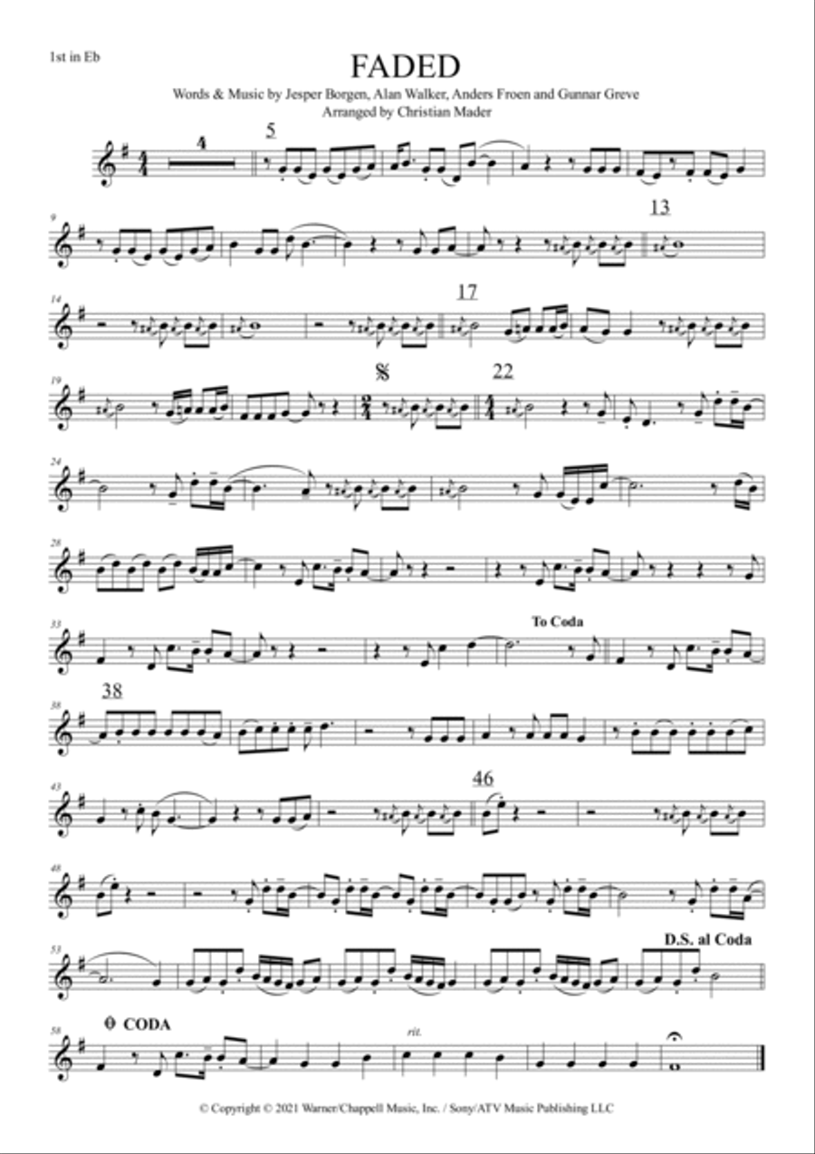 Faded Trombone Duet scores gallery preview page 5