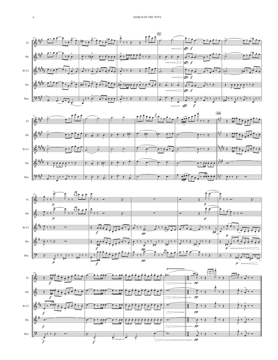 March of the Toys (for woodwind quintet) Woodwind Quintet scores gallery preview page 6
