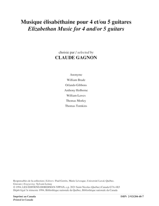 Musique elisabethaine (4-5 guit.)