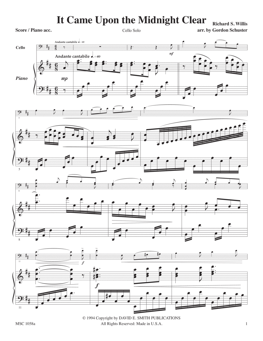 Maj. Christmas Solos - Cello, Vol. 2 Cello Solo scores gallery preview page 1