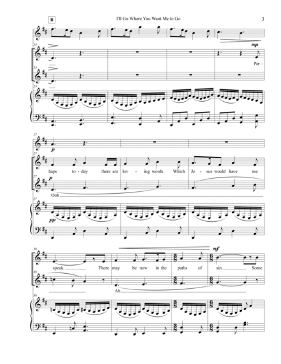 I'll Go Where You Want Me to Go - SA SA scores gallery preview page 4