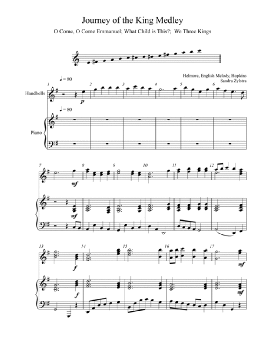Journey Of The King (2 octave handbells & piano accompaniment) 2-Octaves scores gallery preview page 2