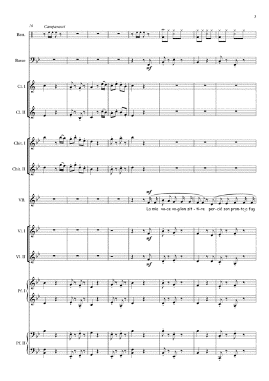 Il gallo (School orchestra version) Unison Choir scores gallery preview page 3