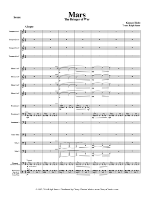 The Planets 7-movement Suite complete for 14-piece Brass Ensemble w Timpani & Percussion