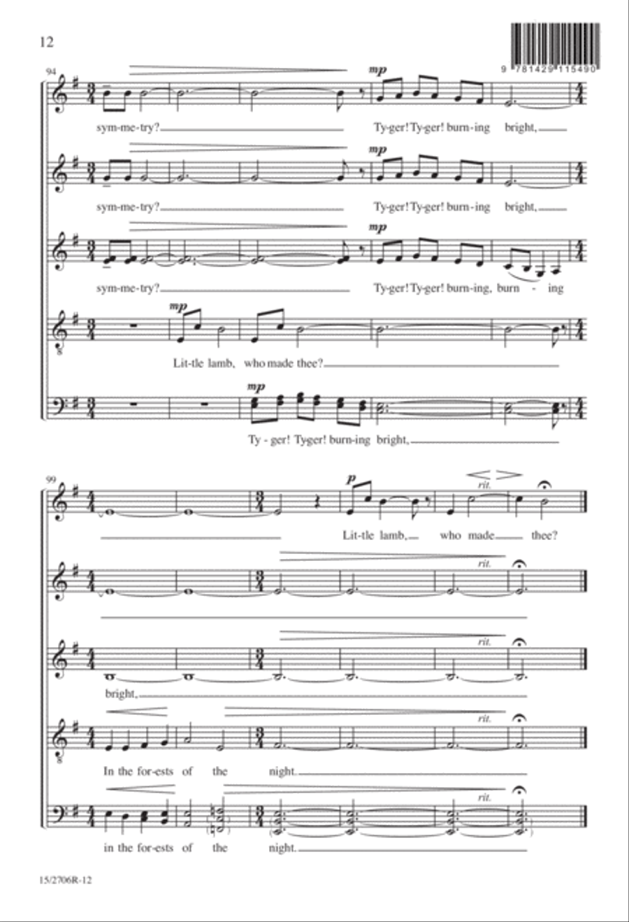 The Tyger The Tyger Divisi scores gallery preview page 13