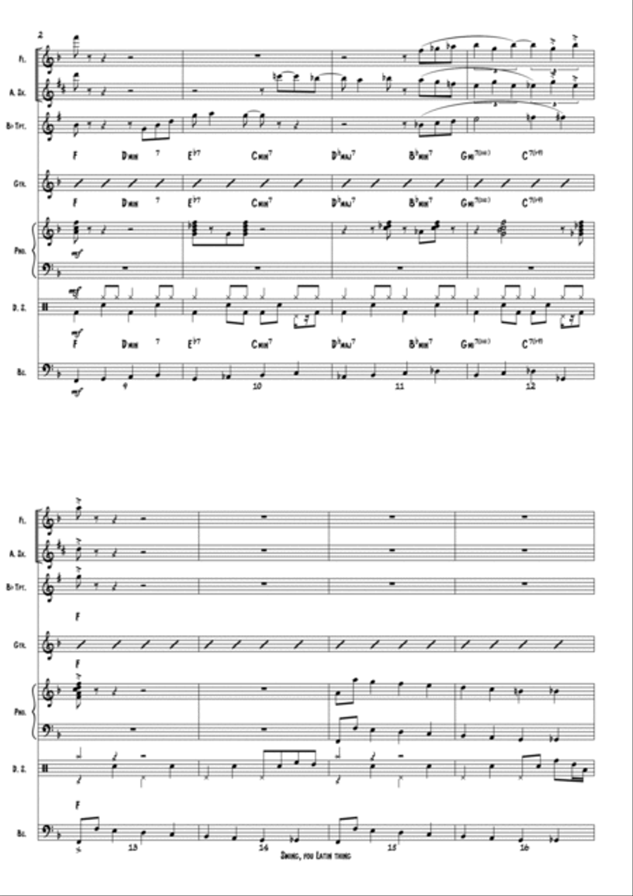 Swing, you Latin Thing! Jazz Ensemble scores gallery preview page 2
