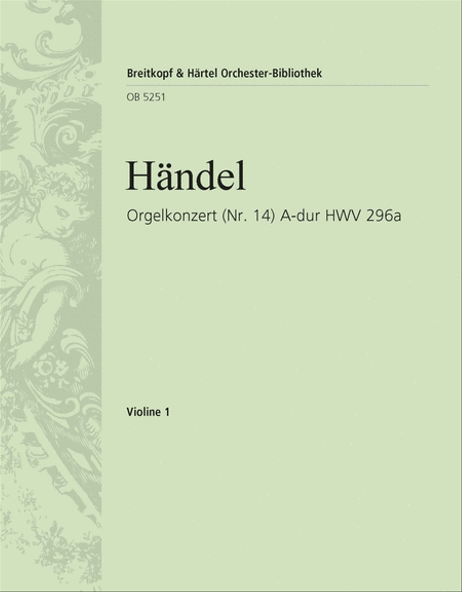Organ Concerto (No. 14) in A major HWV 296a Orchestra scores gallery preview page 1