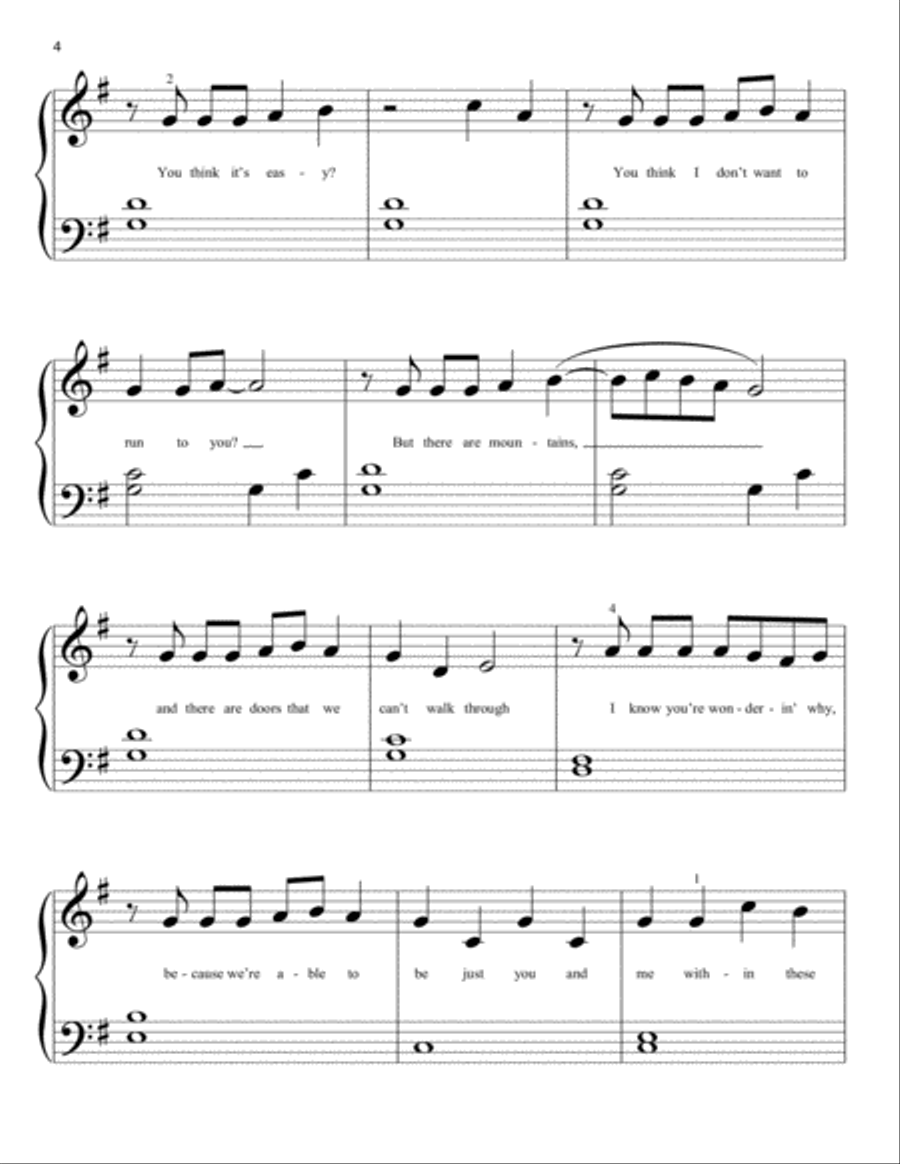 Rewrite The Stars (from The Greatest Showman) Easy Piano scores gallery preview page 4