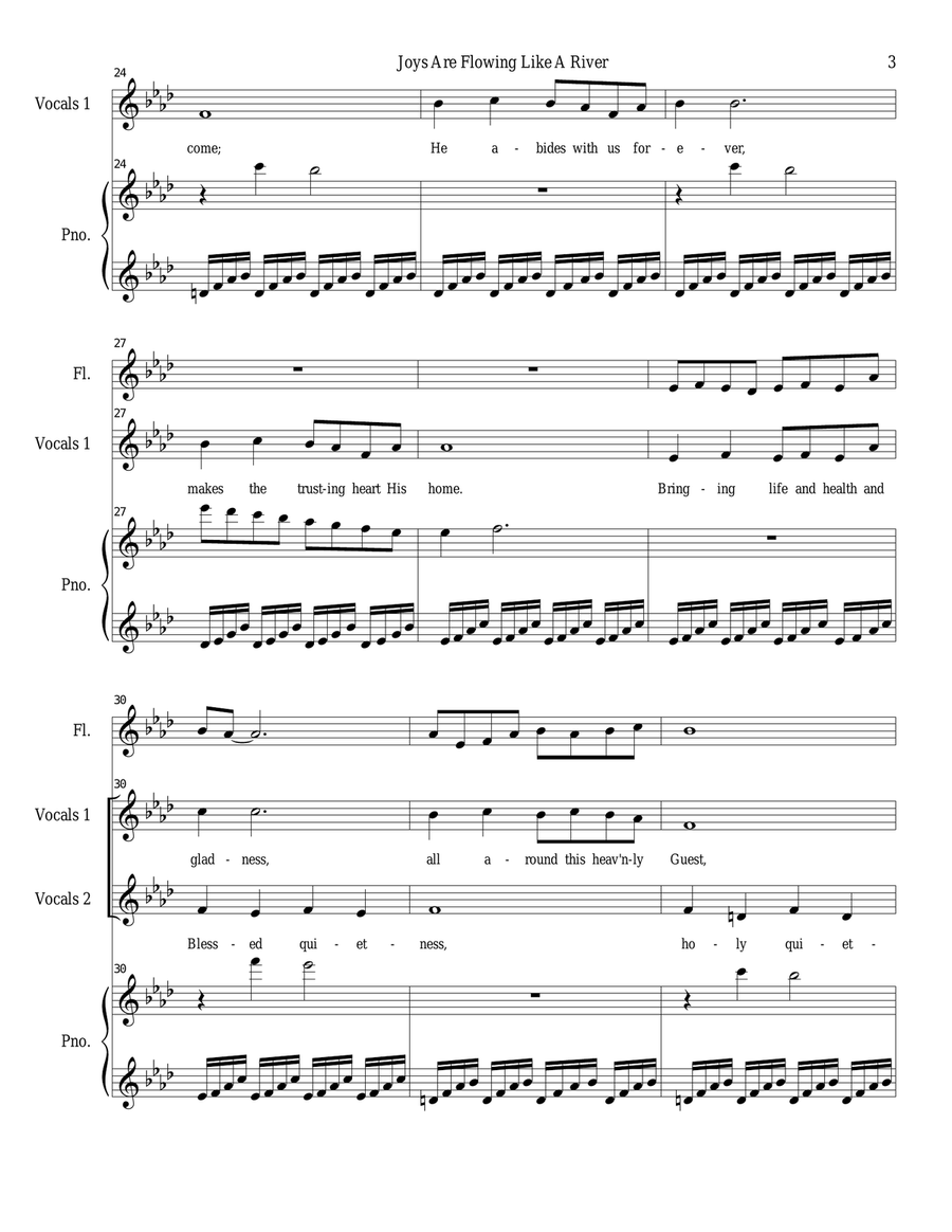 Joys Are Flowing Like A River Choir scores gallery preview page 3