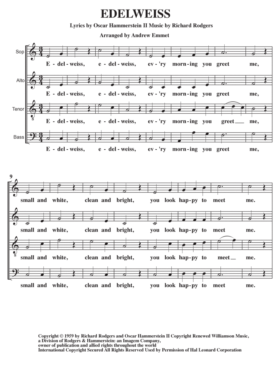 Edelweiss 4-Part scores gallery preview page 1