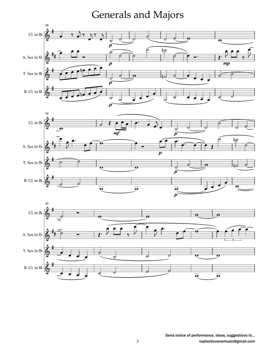 Generals And Majors Woodwind Quartet scores gallery preview page 4