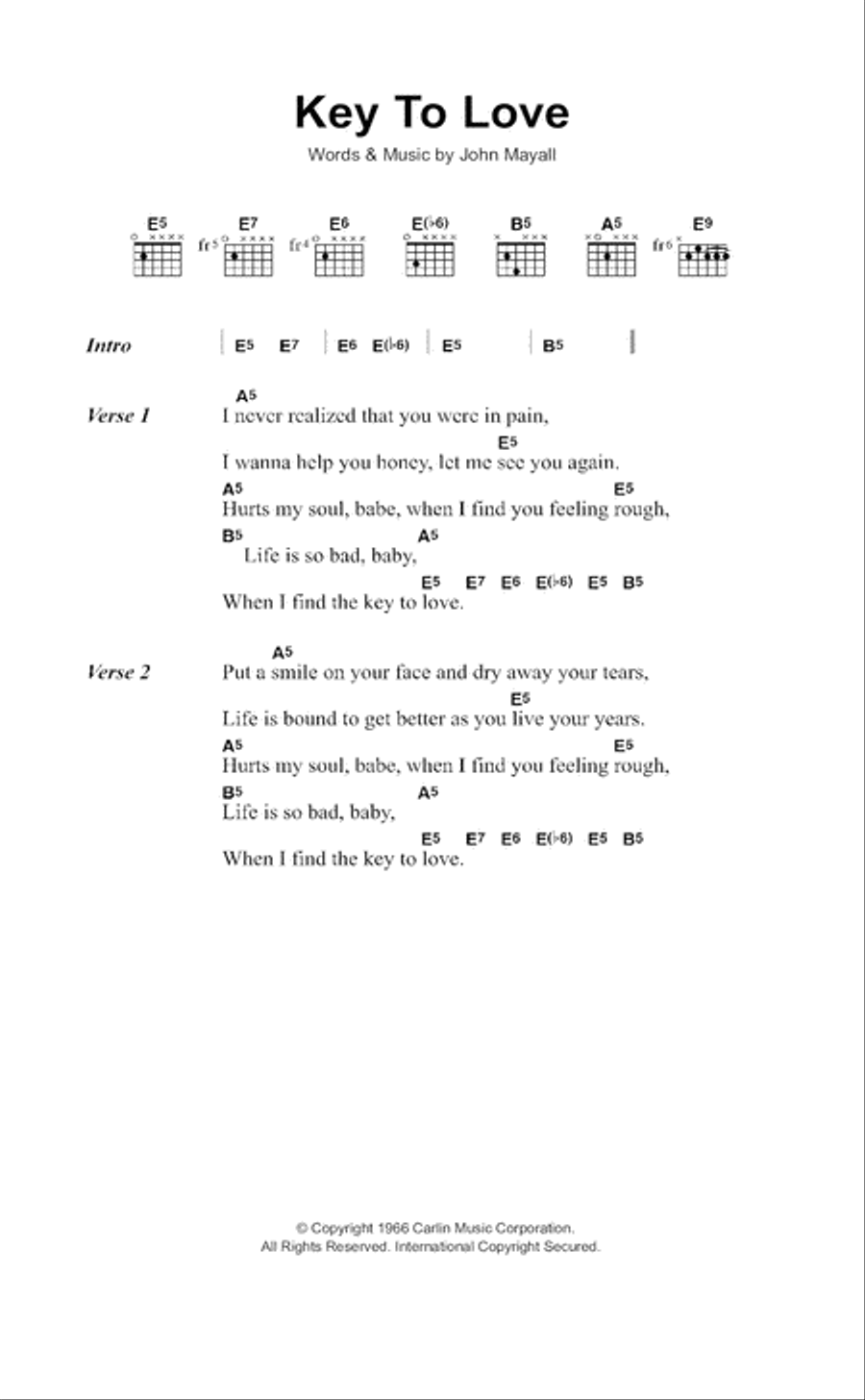 Key To Love Key To Love Electric Guitar scores gallery preview page 1