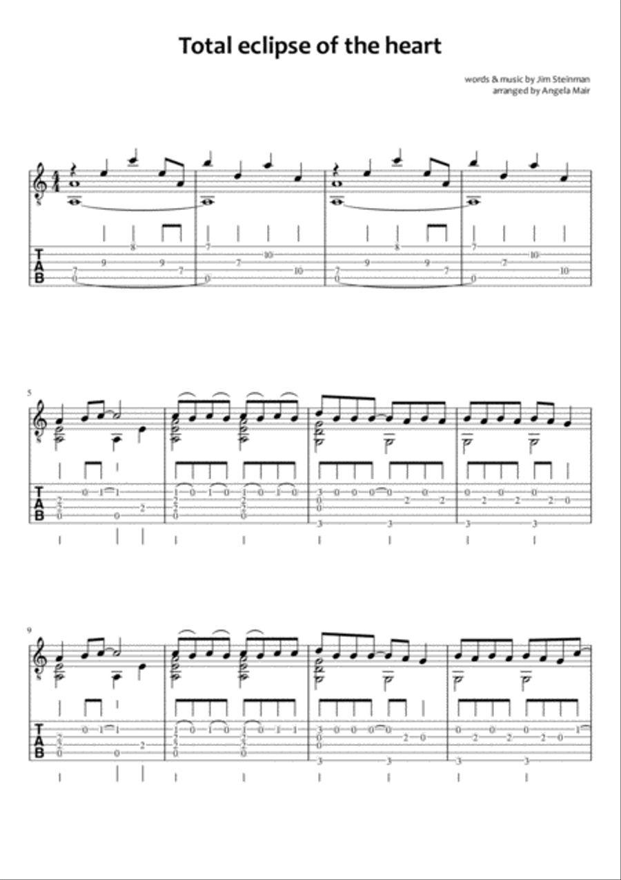 Total Eclipse Of The Heart Electric Guitar scores gallery preview page 1
