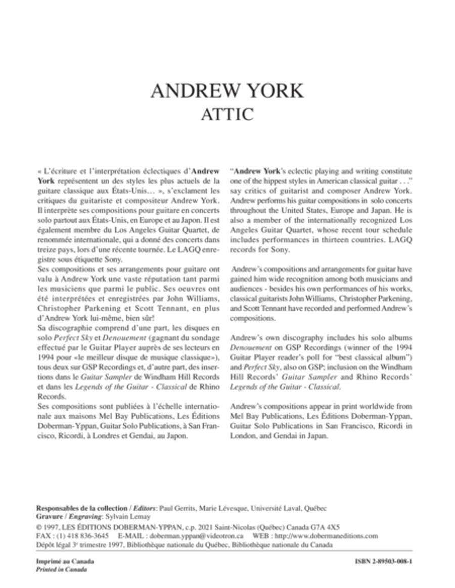 Attic (9 guit.) Guitar Ensemble scores gallery preview page 1