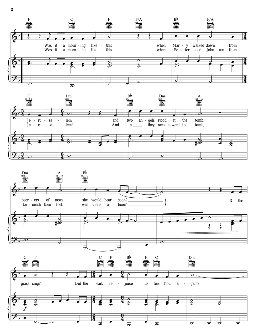 Was It A Morning Like This? Piano, Vocal, Guitar scores gallery preview page 2