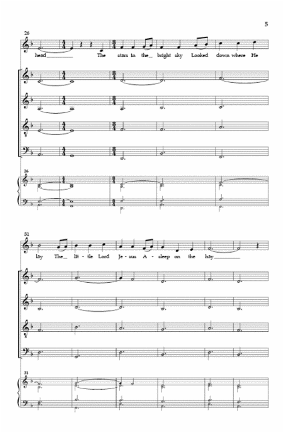 Away in a Manger - SATB divisi Divisi scores gallery preview page 4