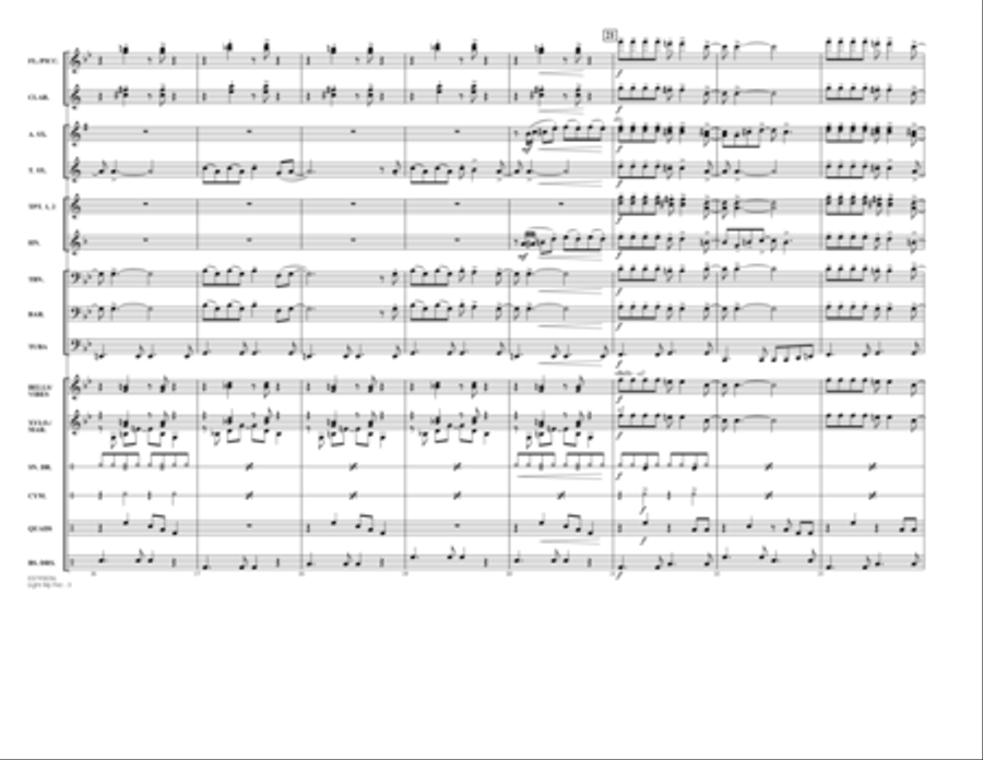 Light My Fire (arr. Paul Murtha) - Full Score Marching Band scores gallery preview page 3
