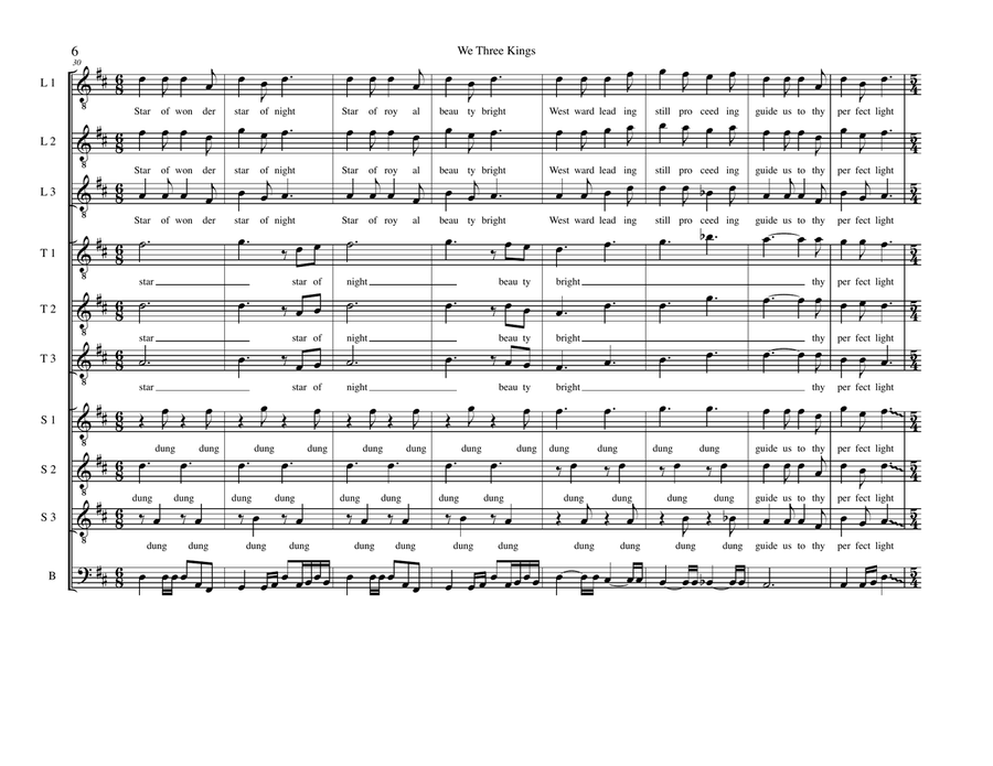 We Three Kings We Three Kings TTBB scores gallery preview page 6