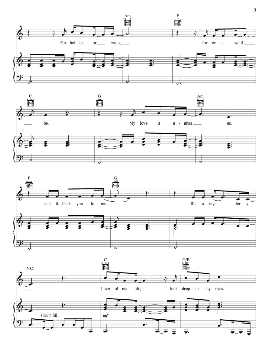 Beloved Beloved Piano, Vocal, Guitar scores gallery preview page 3