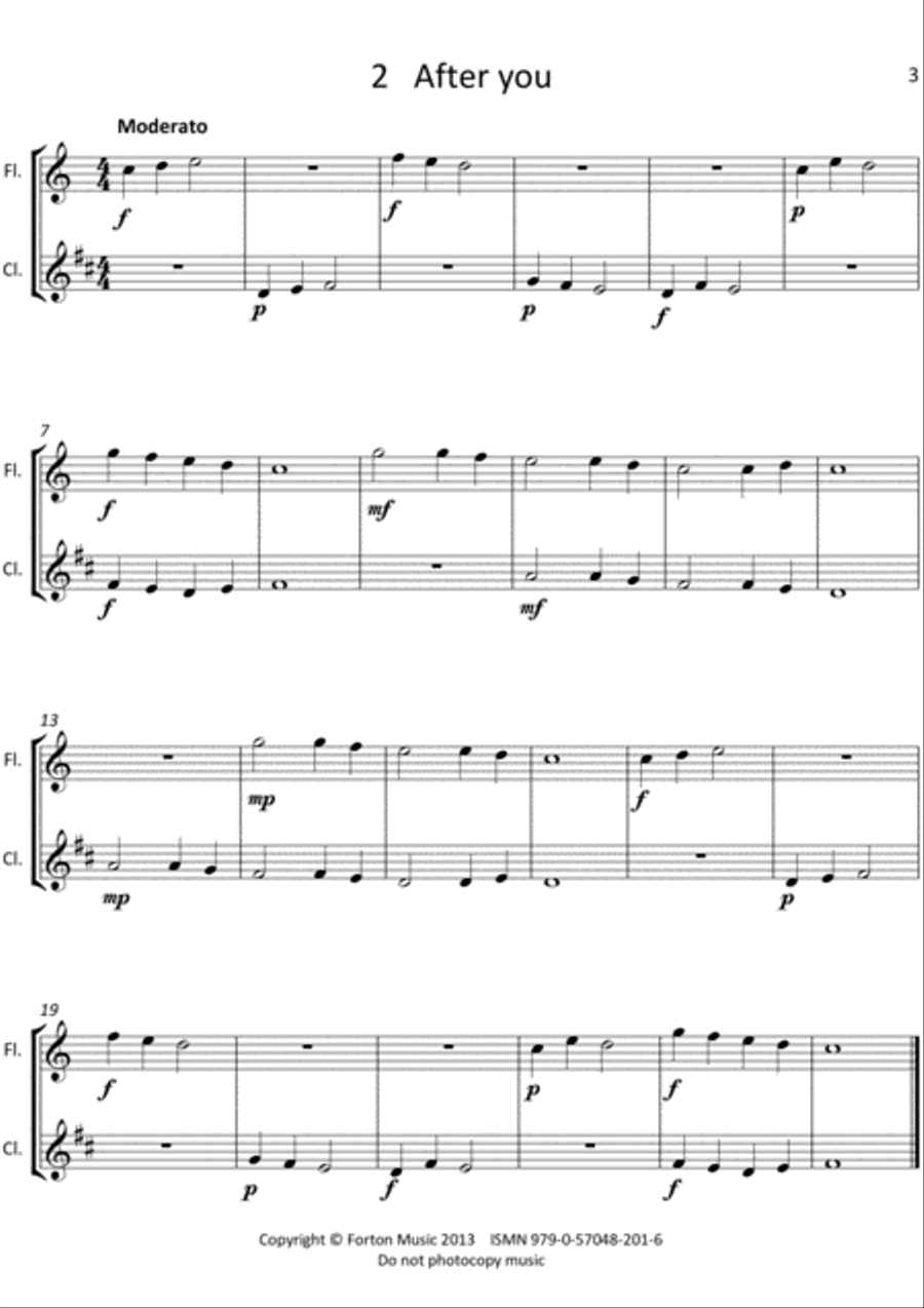 Flute and Clarinet Duets for Young Players Woodwind Duet scores gallery preview page 3