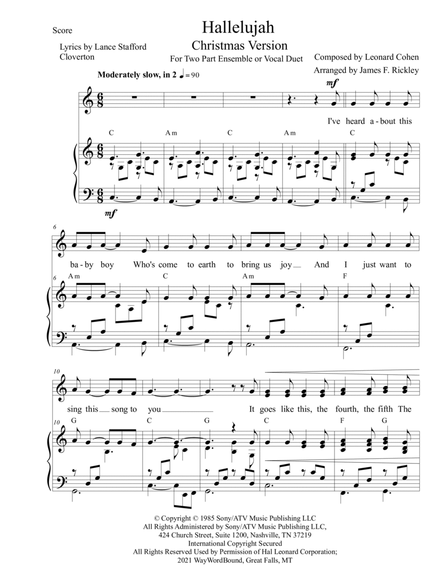 Hallelujah SA scores gallery preview page 1