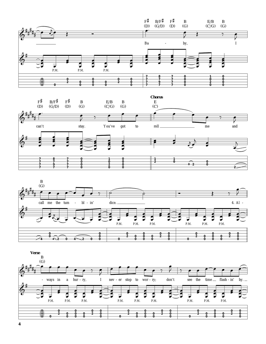 Tumbling Dice Acoustic Guitar scores gallery preview page 4