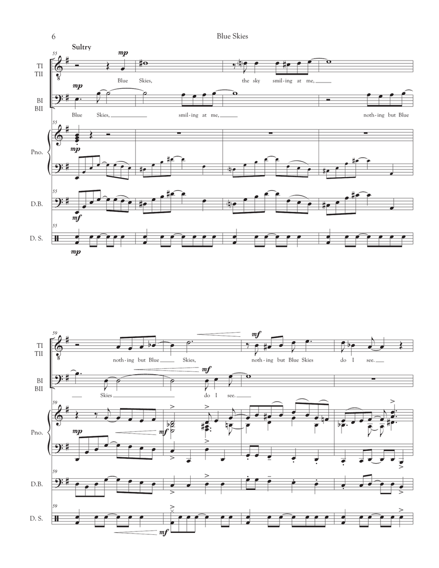 Blue Skies TTBB scores gallery preview page 6