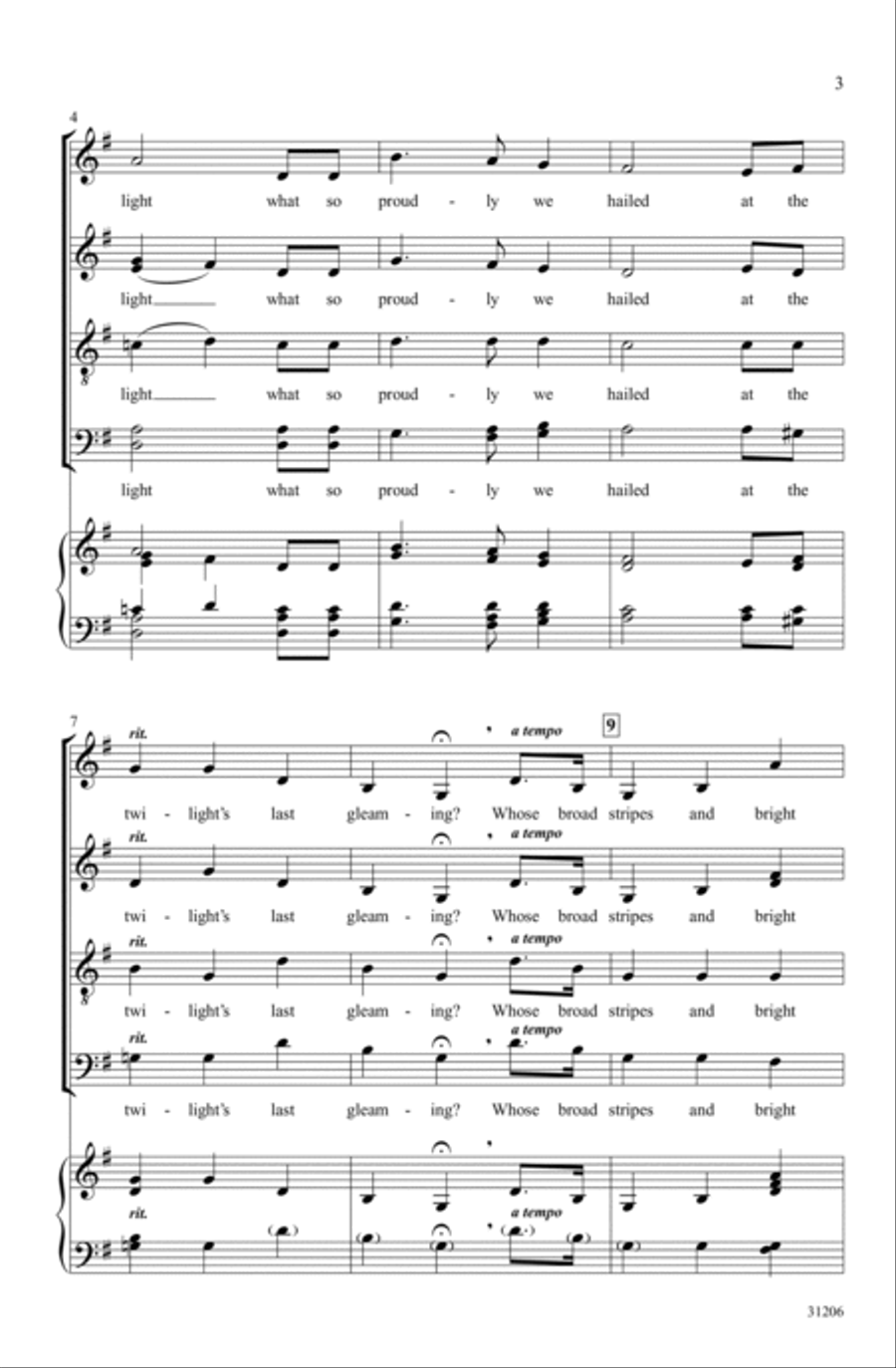The Star-Spangled Banner 4-Part scores gallery preview page 2