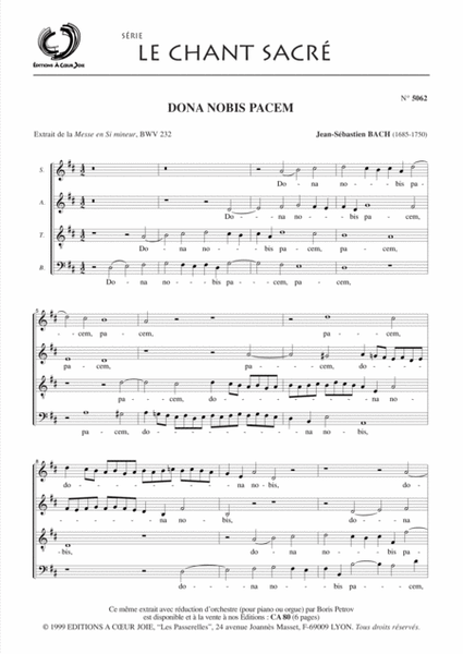 Dona Nobis Pacem (Final Messe En Sib) - Choeur