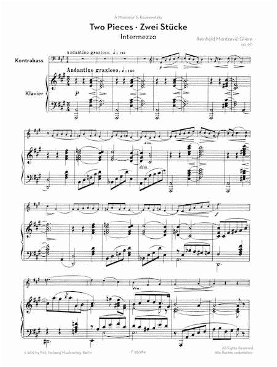 Two Pieces Op. 9 Double Bass scores gallery preview page 3