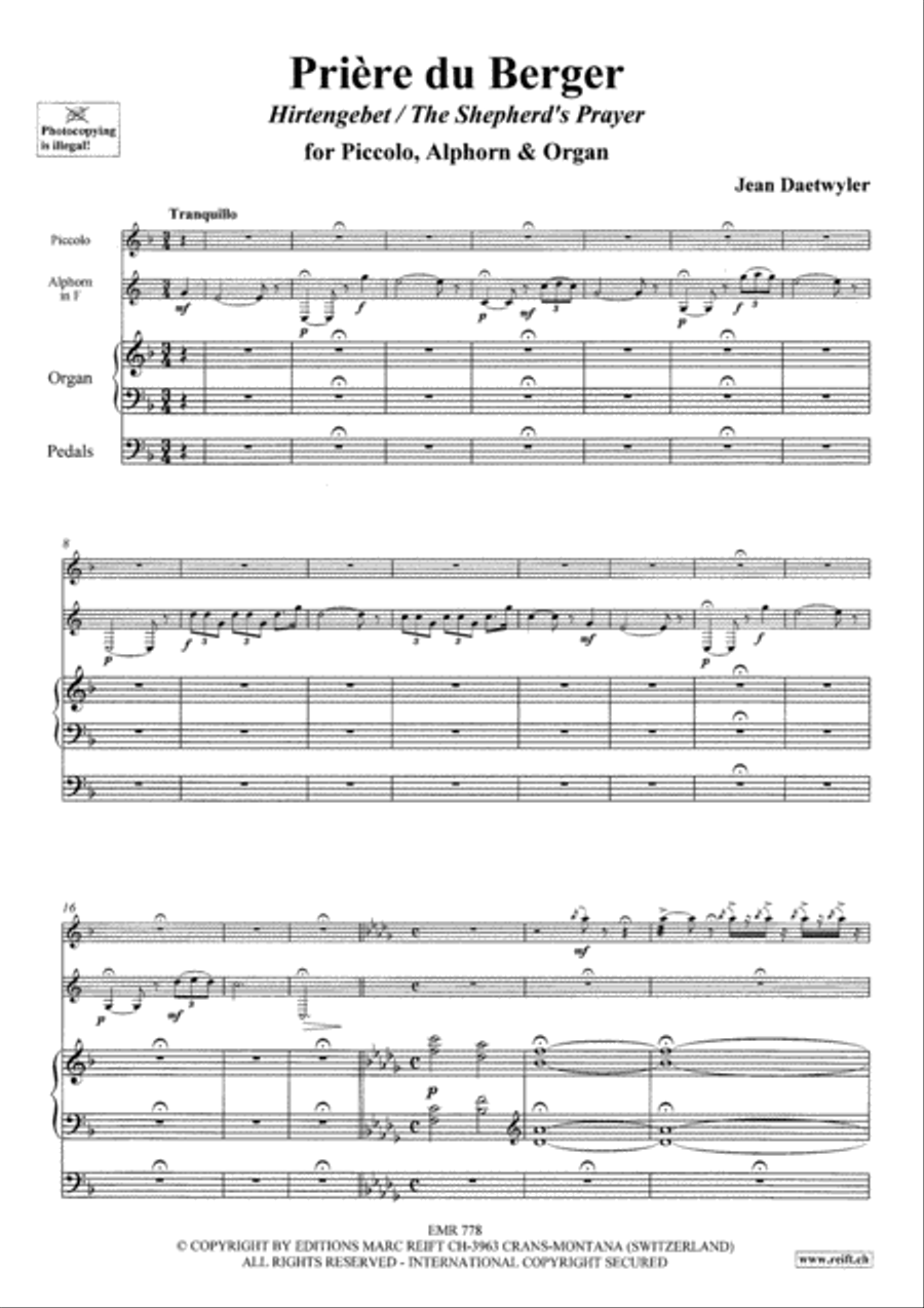 Priere du Berger Piccolo scores gallery preview page 3