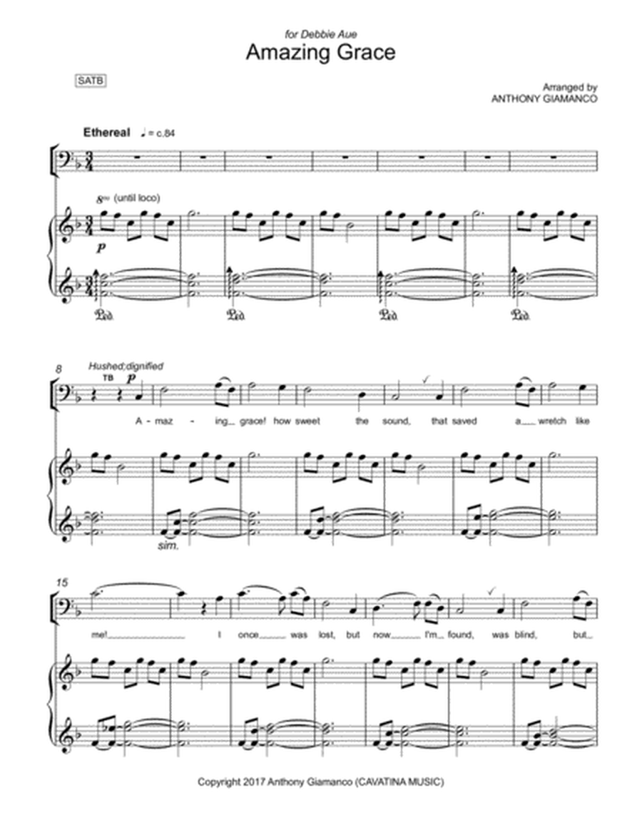 AMAZING GRACE [SATB choir, piano] image number null