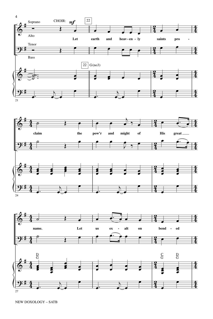 New Doxology 4-Part scores gallery preview page 3