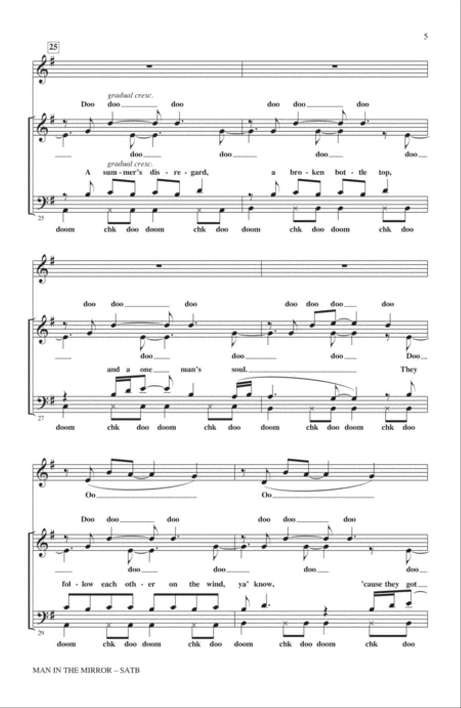 Man In The Mirror (arr. Kirby Shaw) 4-Part scores gallery preview page 4
