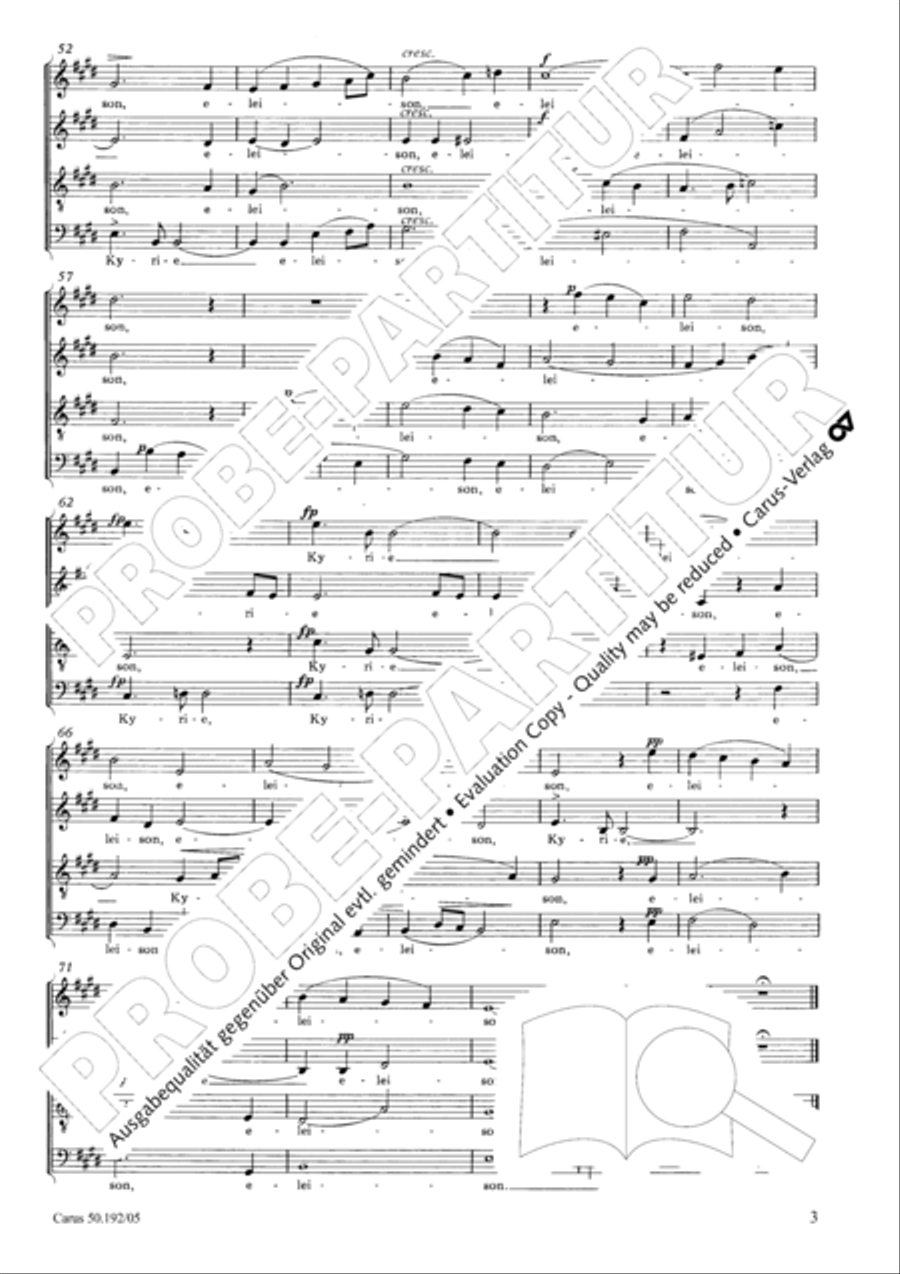 Mass in E major (Missa in E) 4-Part scores gallery preview page 4