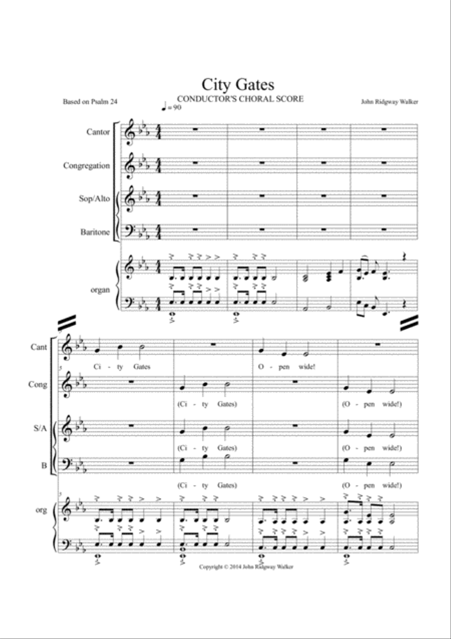 City Gates (Eb)-02* CHORAL CONDUCTOR'S PACKAGE 3-Part scores gallery preview page 1