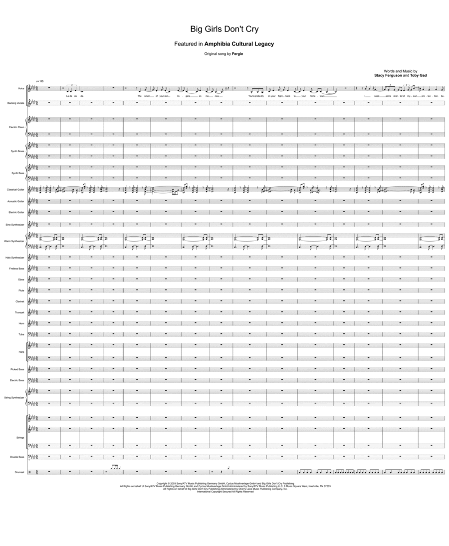 Big Girls Don't Cry Flute scores gallery preview page 1