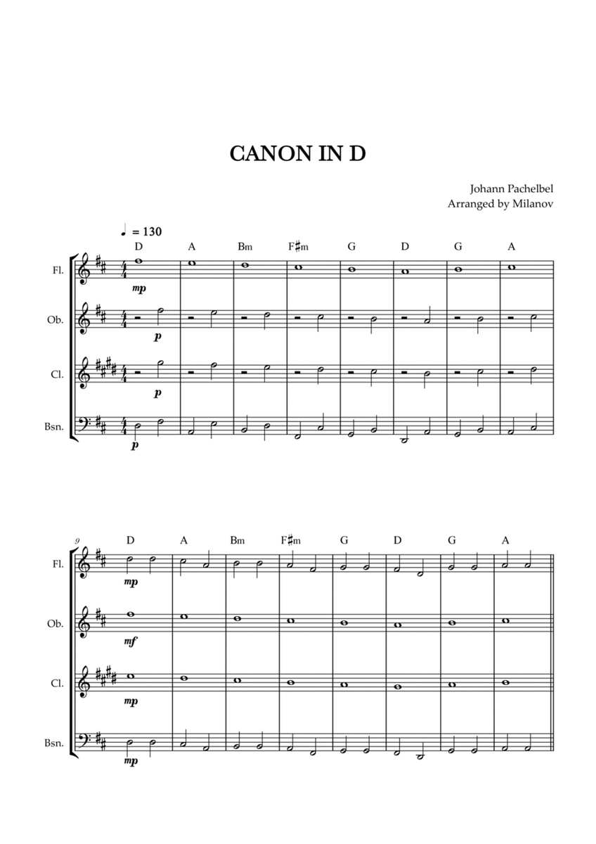 Canon in D | Pachelbel | Woodwind quarted image number null