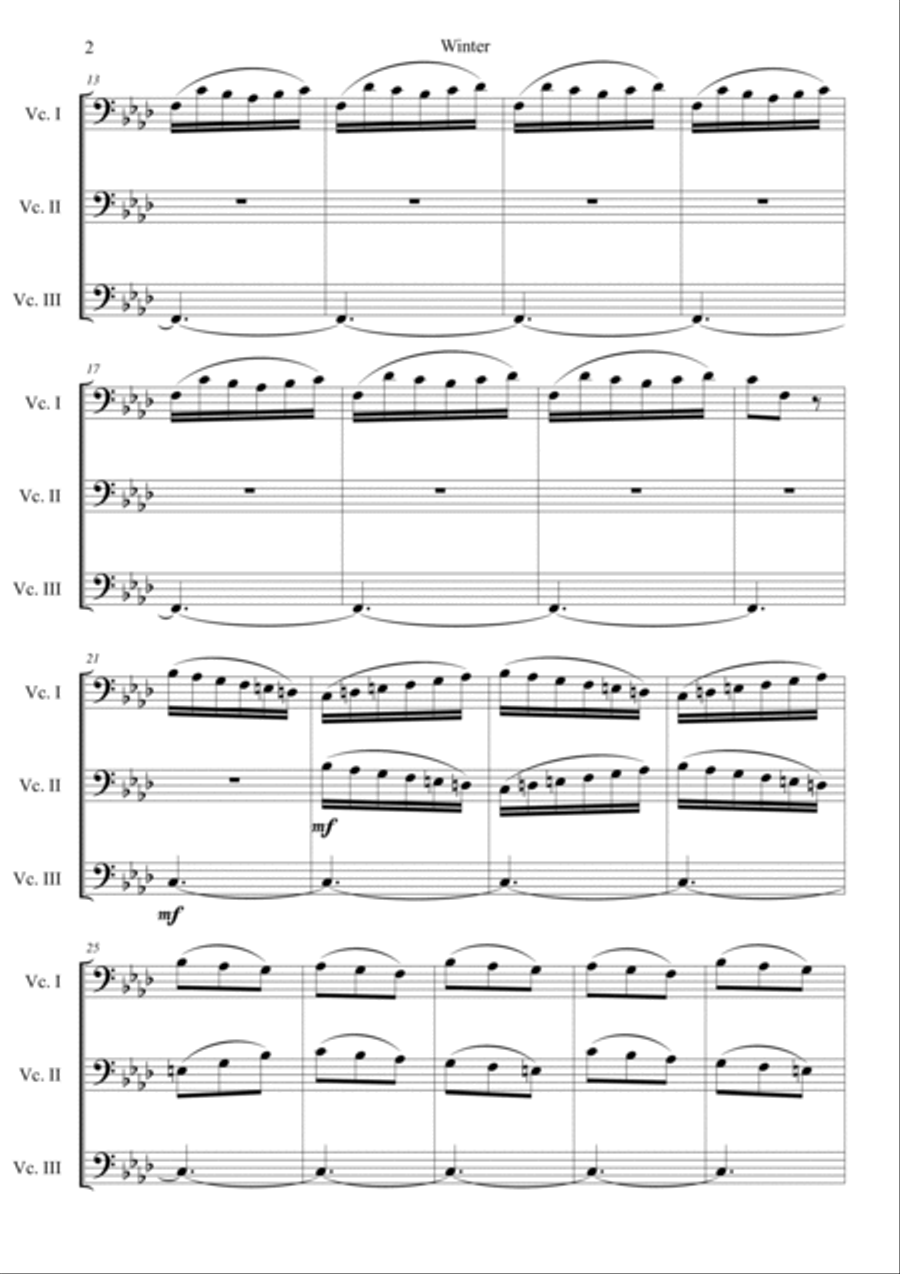 The Four Seasons: Winter 3rd Movement Cello scores gallery preview page 2