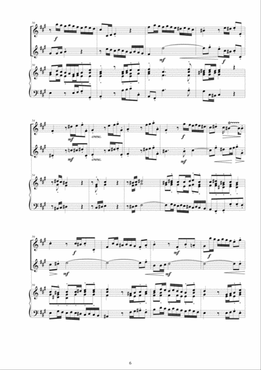 Handel - Trio Sonata No.1 in A major HWV 396 Op.5 for Two Violins and Cembalo Violin scores gallery preview page 6