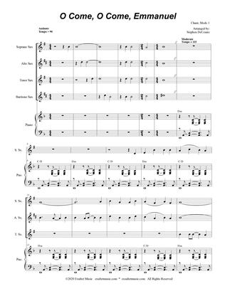 O Come, O Come, Emmanuel (Saxophone Quartet and Piano)