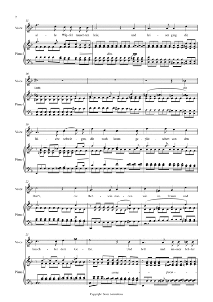 Liebeszauber Op 13 N3 in F major (Higher key) Voice scores gallery preview page 2