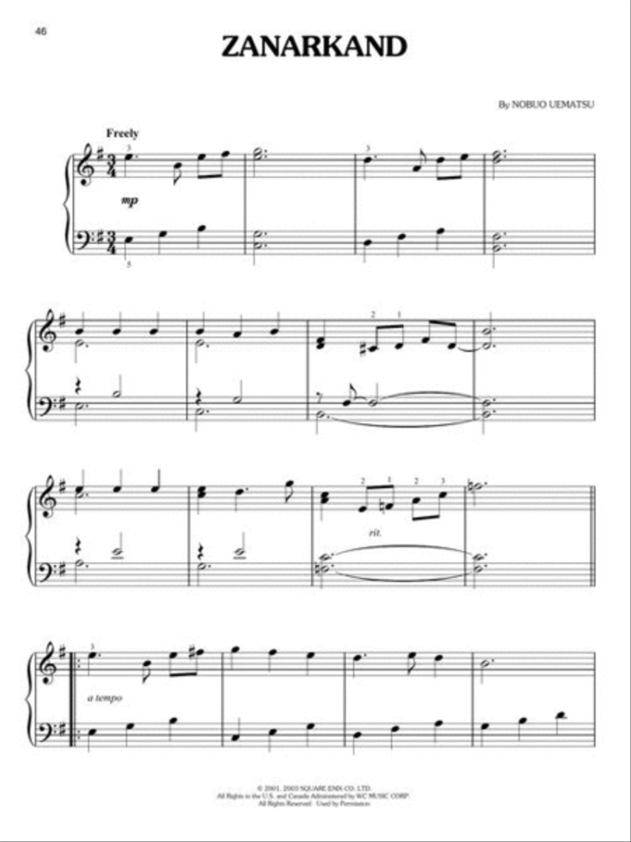 Final Fantasy Easy Piano scores gallery preview page 6