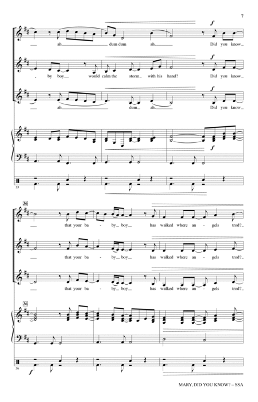 Mary, Did You Know? (arr. Roger Emerson) SSA scores gallery preview page 6