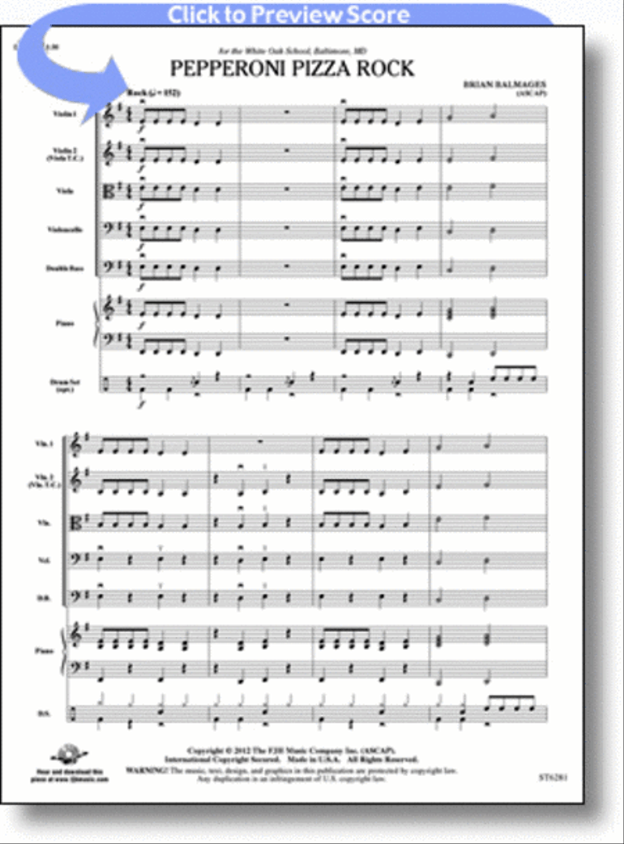 Pepperoni Pizza Rock String Orchestra scores gallery preview page 1