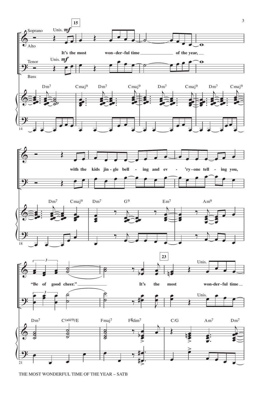 The Most Wonderful Time Of The Year 4-Part scores gallery preview page 2