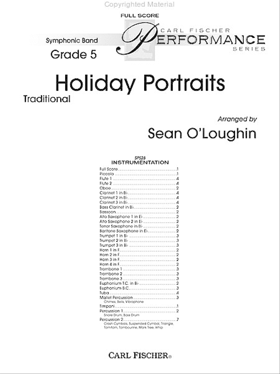 Holiday Portraits Concert Band scores gallery preview page 2
