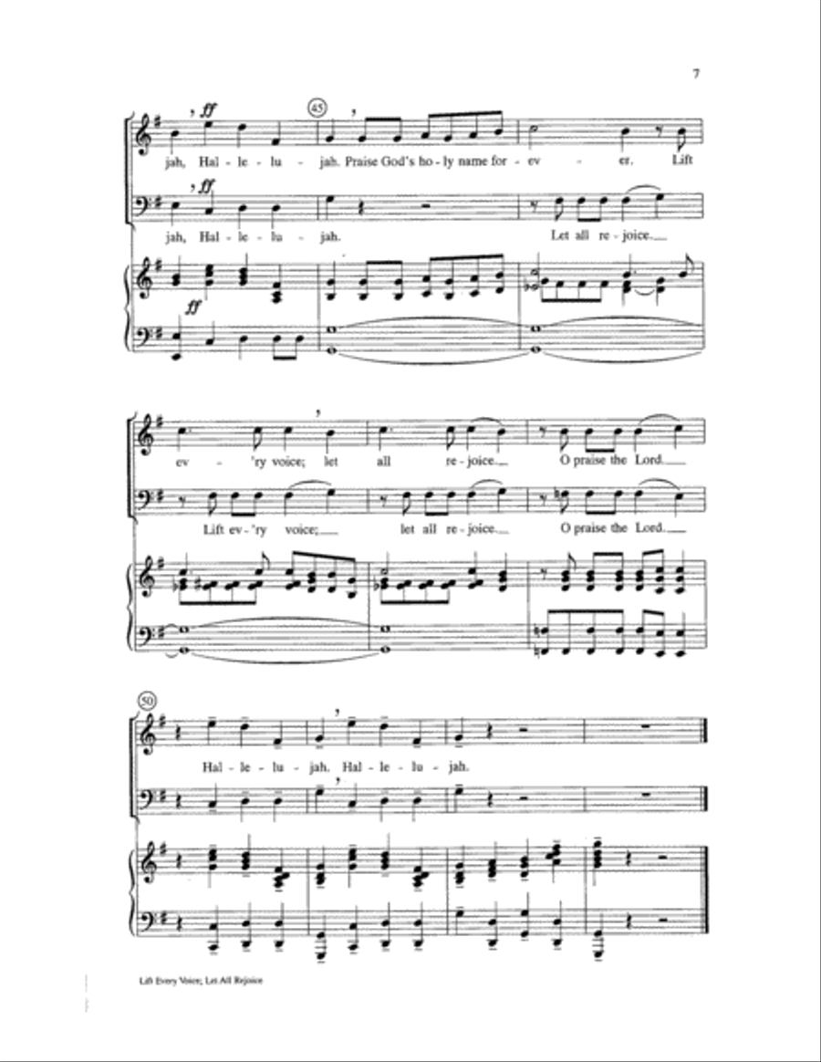 Lift Every Voice; Let All Rejoice Choir scores gallery preview page 7
