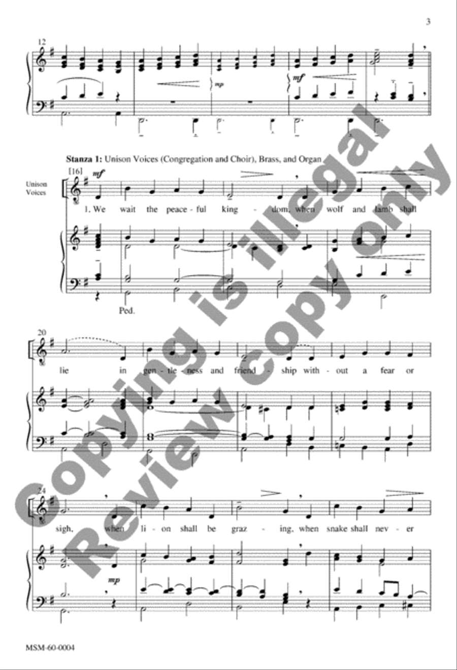 We Wait the Peaceful Kingdom (Choral Score) image number null